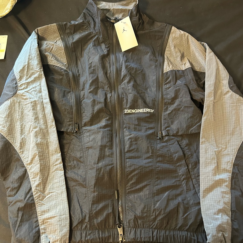 Jordan Black and Gray Windbreaker Jacket
